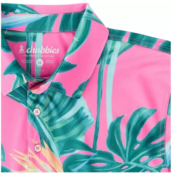 Chubbies Mens Birds Of Paradise Performance Polo, NWT - Picture 5 of 6